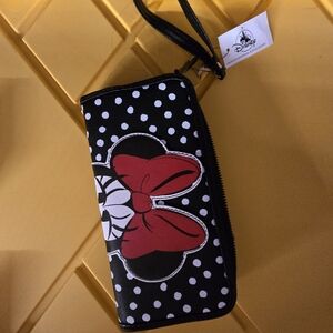 Disney Polka Dot Wristlet with Red Bow